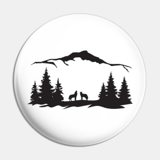 Wolf on nature under the mountain Pin