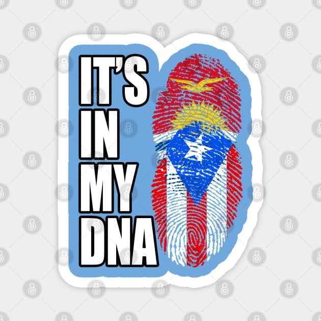 Puerto Rican And Kiribati Mix DNA Flag Heritage Magnet by Just Rep It!!