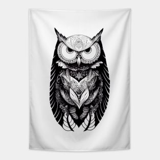 Owl Wild Animal Nature Illustration Art Tattoo Tapestry