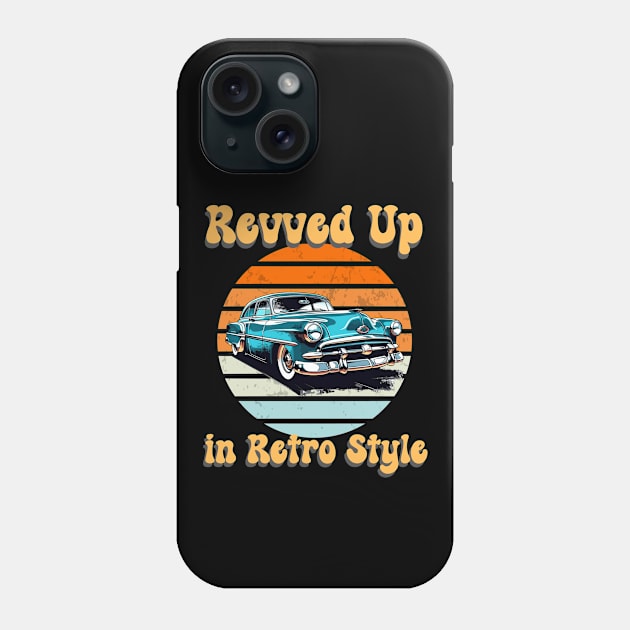 retro car revved up in retro style Phone Case by topclothesss