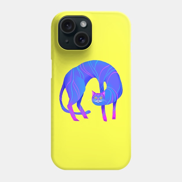 Psychedelic Crypto Cat Phone Case by Tosik-Art