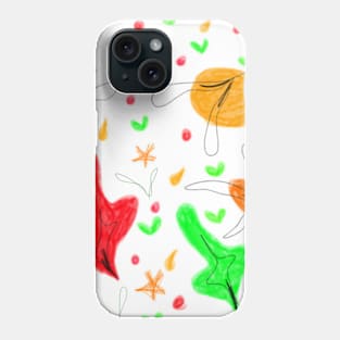 Yellow red green watercolor art Phone Case