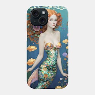 Gustav Klimt's Oceanic Odyssey: Inspired Mermaid Artistry Phone Case