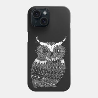 White owl with dark background Phone Case