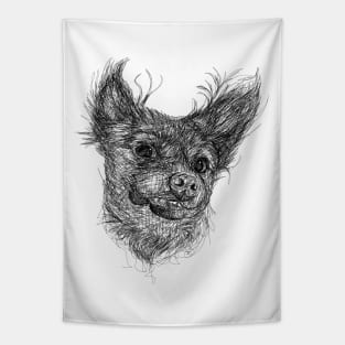 Dog draw with scribble art style Tapestry