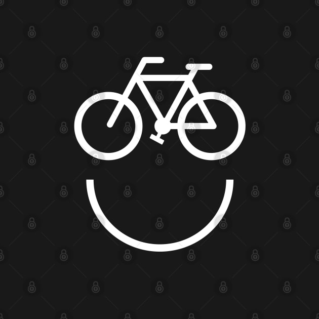 Smiling bicycle face, white bicycle smiley by beakraus