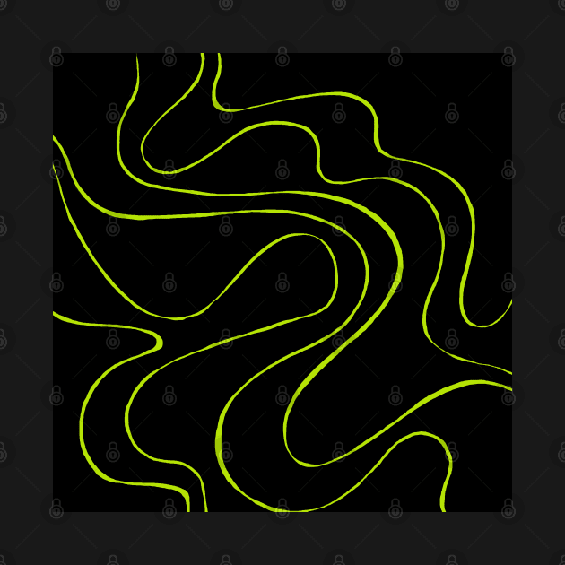 Ebb and Flow 2 in Lime Green and Black by LAEC