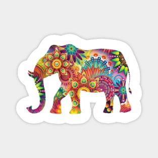 Aesthetic Multicolored Elephant | For elephants lovers Magnet