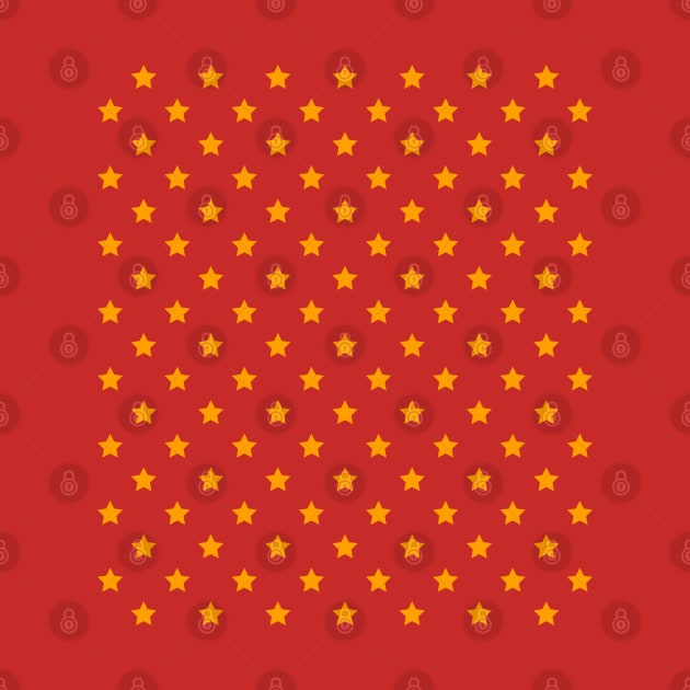 Small orange stars in rows. by BumbleBambooPrints