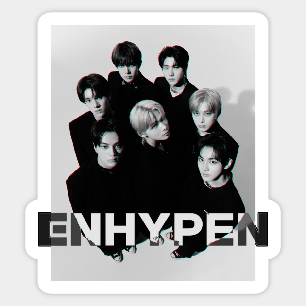 enhypen group photo with logo enhypen sticker teepublic