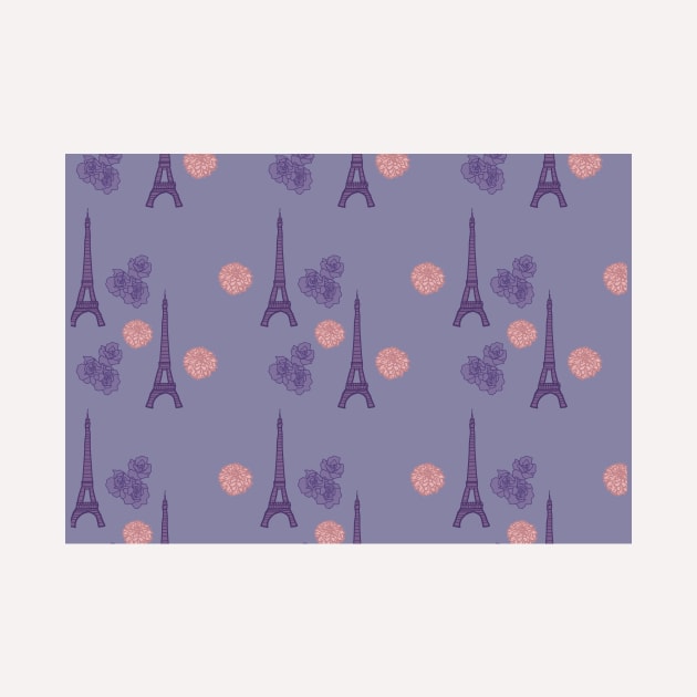 Purple Eiffel Tower Pattern by courtneylgraben