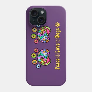 Peace Love Dogs, Retro Dog Gifts Phone Case