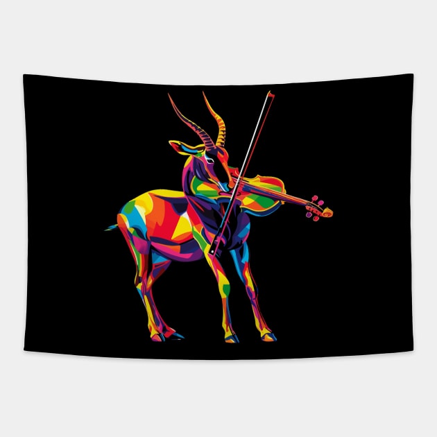 Gemsbok Playing Violin Tapestry by JH Mart