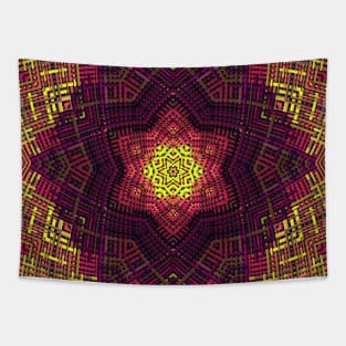 Weave Mandala Yellow Pink and Purple Tapestry