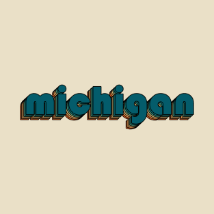 Michigan // Michigan Retro Rainbow Typography Style // 70s T-Shirt