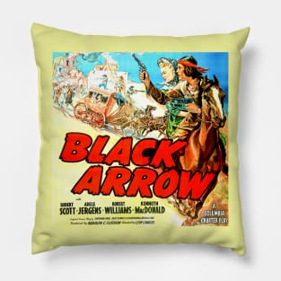 Vintage Western Movie Poster - Black Arrow Pillow