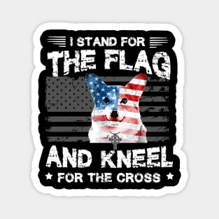 Corgi Dog Stand For The Flag Kneel For Fallen Magnet