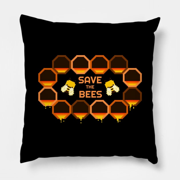 Save the Bees Light Brown Pillow by felixbunny