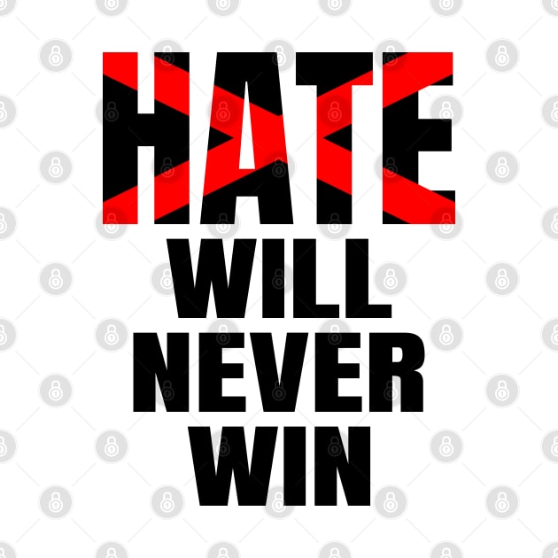 Hate will never win, black lives matter, stop the hate by Lekrock Shop