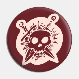Skull & Crossed Daggers (Light) Pin