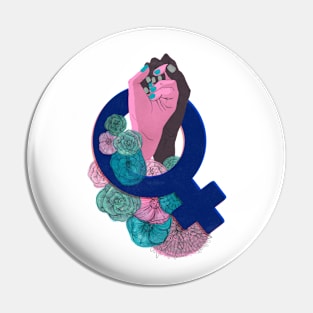 The feminist flourish, sisterhood Pin