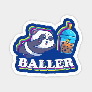 Baller Bubble Tea Funny Boba Tea Kawaii Panda Magnet