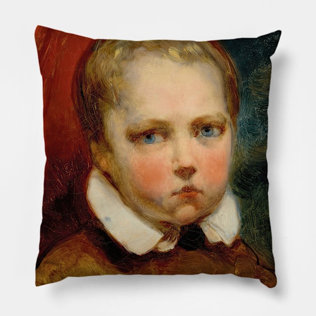 Portrait d'un Garcon Prenomme Leon by Ary Scheffer Pillow by Classic Art Stall