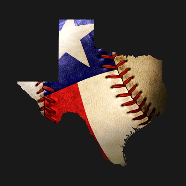 Texas Baseball Lover Map of State of Texas Flag by qminati