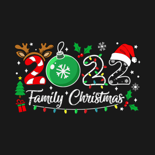 Family Christmas 2022 Merry Xmas Ball Light Garden Reindeer T-Shirt