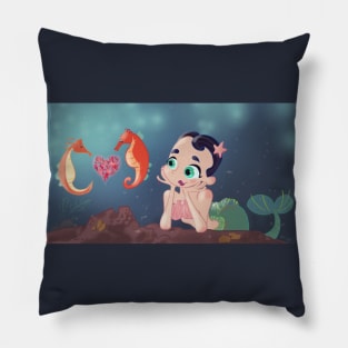 seahorse family Pillow