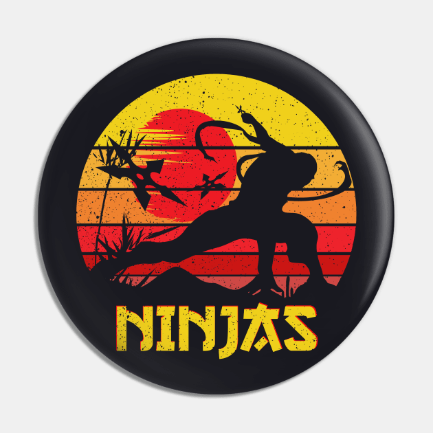 Ninja Warrior Vintage Pin by DARSHIRTS