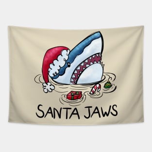 Santa Jaws- Funny Shark Christmas Gifts Tapestry