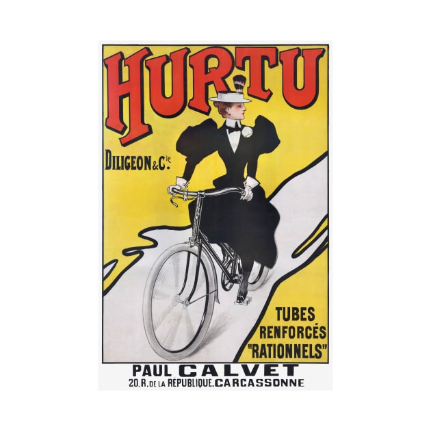 Hurtu Bicycles France Vintage Wall Art 1900 by vintagetreasure