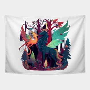 Unicorn Phoenix - Magic Fantasy Creatures Tapestry