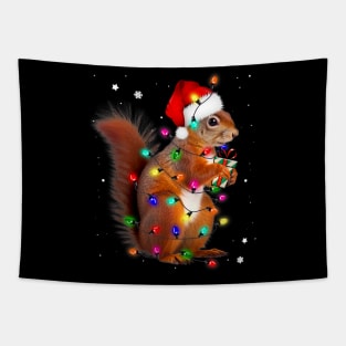 Squirrel Christmas Hat Santa Pajama Squirrels Lover Tapestry