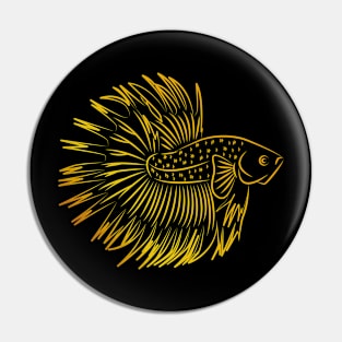 Golden Majesty: The Betta Elegance Pin