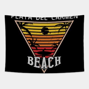 Beach day in Playa del Carmen Tapestry