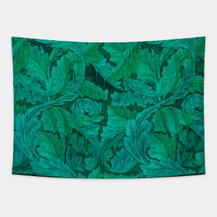 Vintage Victorian Wallpaper Remix - Turquoise Foliage Pattern Tapestry