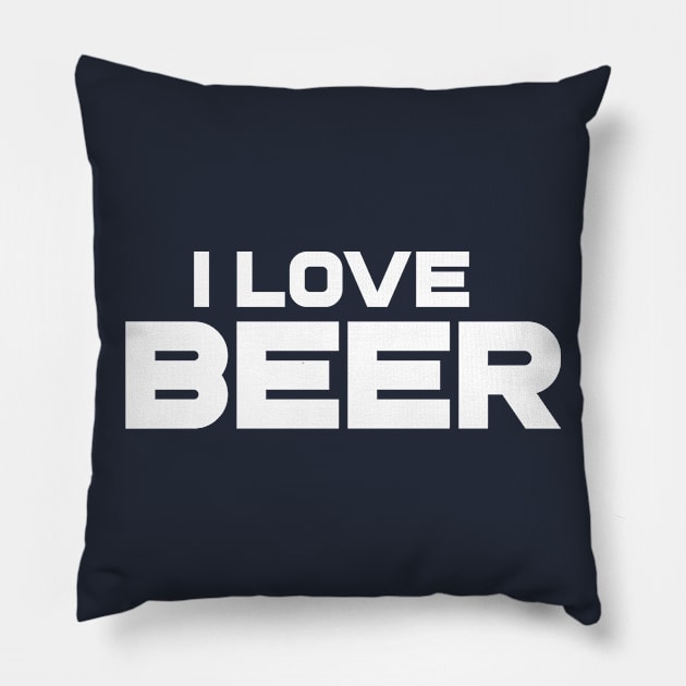 I Love Beer Pillow by PartyTees