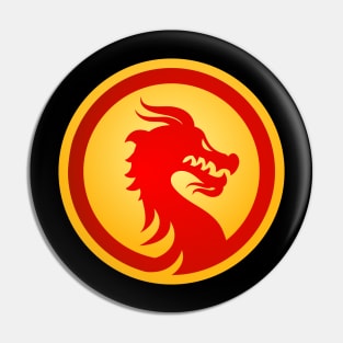 Chinese Vector Graphic Red Dragons Head Design Pin