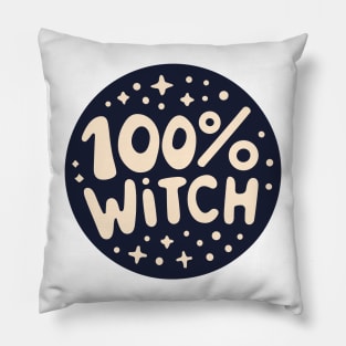 100% Witch Halloween Design Pillow