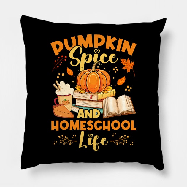 Pumpkin Spice and Homeschool Life Funny Homeschooler Pillow by antrazdixonlda