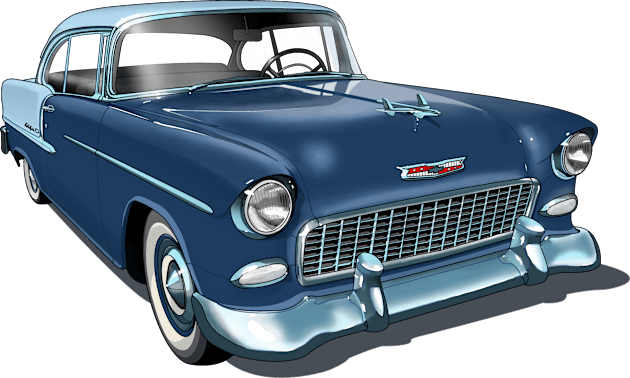 1955 Chevrolet in dark blue Kids T-Shirt by candcretro