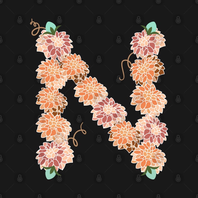 Letter N Floral by CTstudio