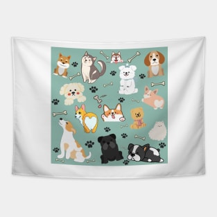 Cute Dog Themed Pattern #3 Tapestry