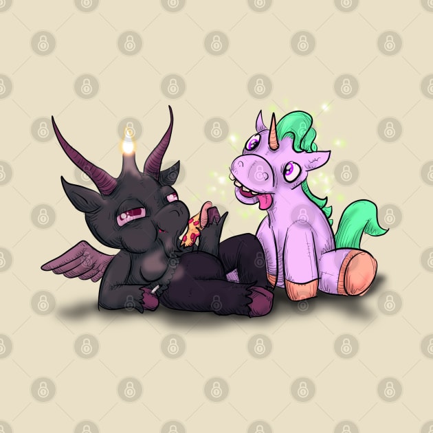 Baphomet and Unicorn by LVBart