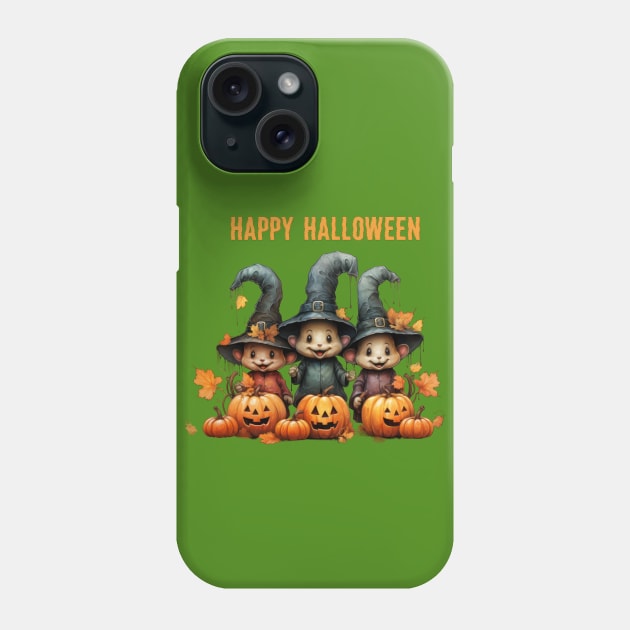 Happy Halloween Pumpkin Parade Phone Case by TooplesArt