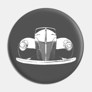 1940 Ford Deluxe - stylized white on dark background Pin