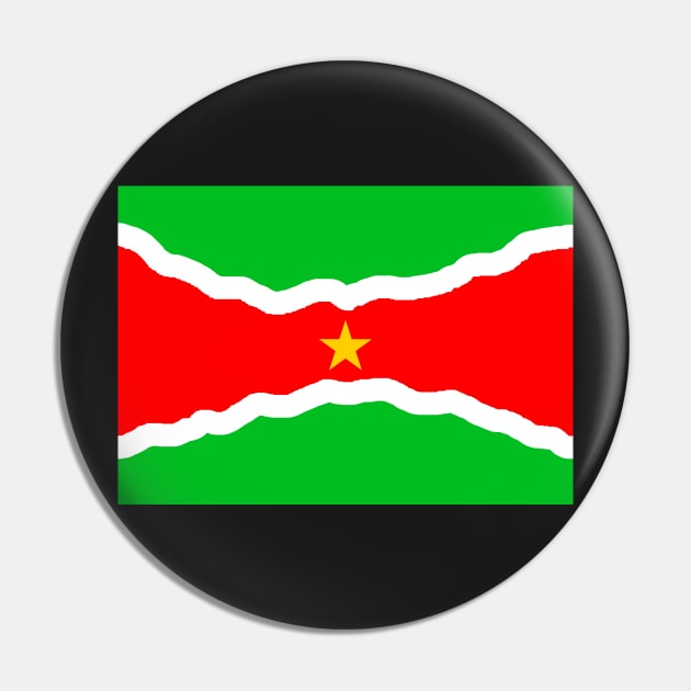 Surinamese flag, off center Pin by Student-Made