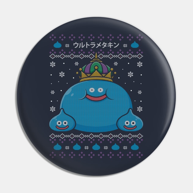 King Slime Christmas Pin by Alundrart